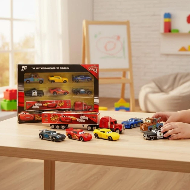 Набор машинок из мультфильма Тачки, комплект из 7 машин Cars Молния - изображение 5