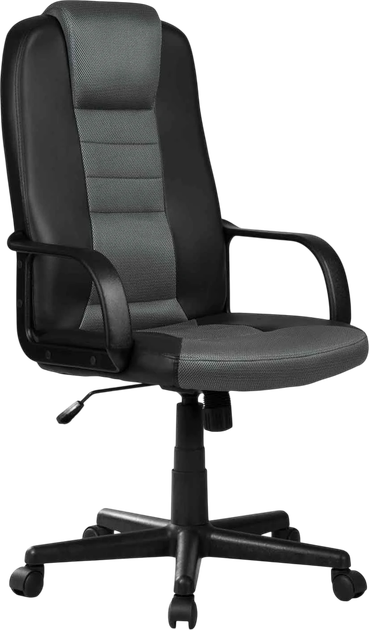 Офісне крісло Sofotel 518B шкіряне з мікросіткою Чорно-сіре (5908220477037) - зображення 1