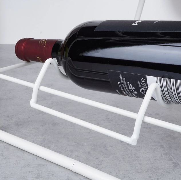 Підставка для вина Excellent Houseware металева на 9 пляшок Біла 33 x 29 x 46 см (8720573226486) - зображення 2