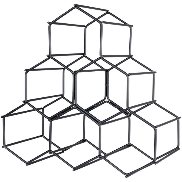 Підставка для вина Vilde металева на 6 пляшок Чорна 29.5 x 28.5 см (5904316422929) - зображення 3