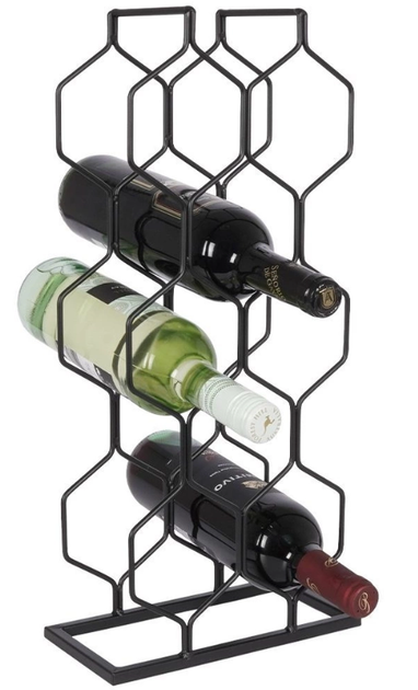 Stojak na wino Vilde metalowy na 8 butelek Czarny 23 x 48 cm (5904316404055) - obraz 4