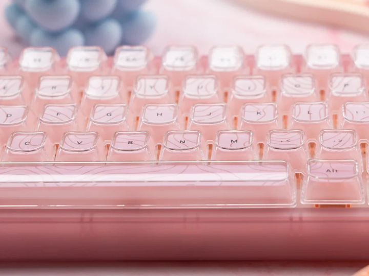 Игровая механическая клавиатура Womier VK66 Pro / Проводное подключение / Womier POM Series Switches / Pink Lines - Фото 5 Игровая механическая клавиатура Womier VK66 Pro / Проводное подключение / Womier POM Series Switches / Pink Lines - изображение 5