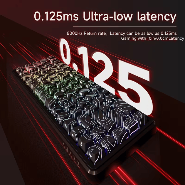 Игровая проводная магнитная клавиатура AJAZZ AK680 MAX / RGB / Magnetic Switch / 8К / Black Lines - изображение 2