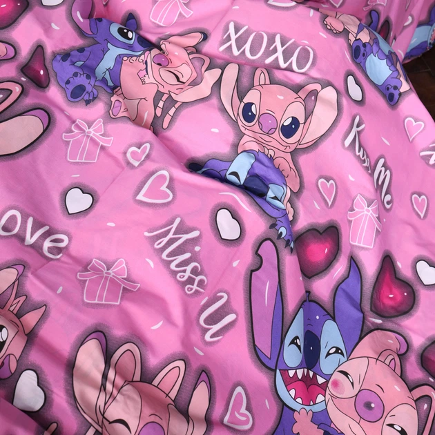 Простирадло MirSon Дитяче 110х160 см 17-0871 Stitch & Angel Pink Kids Time (2200012152256) - зображення 4