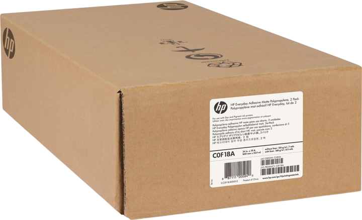 Folia do plotera w rolce HP C0F18A Everyday Adhesive Matte Polypropylene 120 g/m2 610 mm x 22.9 m Matowa Biała 2-pack (887111205940) - obraz 1