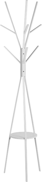 Wieszak na ubrania stojący Massido MS-869 metalowy z półką Biały (5903890631390) - obraz 1