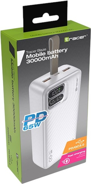 Powerbank Tracer Blaze 30000 mAh 65W White (TRABAT47506) - obraz 3