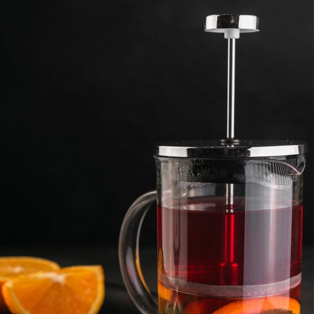 Чайник для заварювання кави і чаю Orion скляний Срібний 1 л (8592381113940) - зображення 7