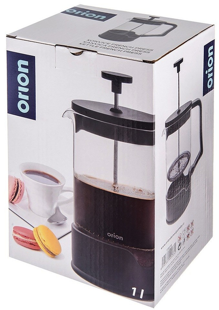 Чайник для заварювання кави і чаю Orion скляний Чорний 1 л (8592381204334) - зображення 7