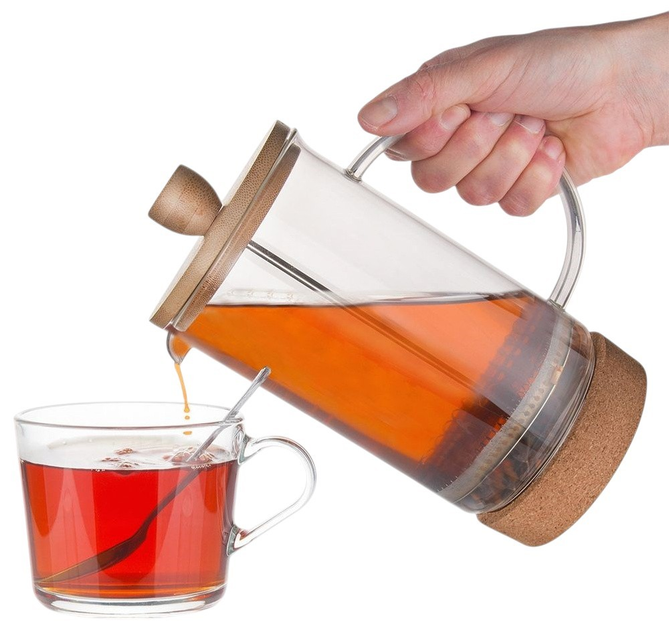 Чайник для заварювання кави і чаю Orion скляний Бежевий 750 мл (8592381168667) - зображення 5