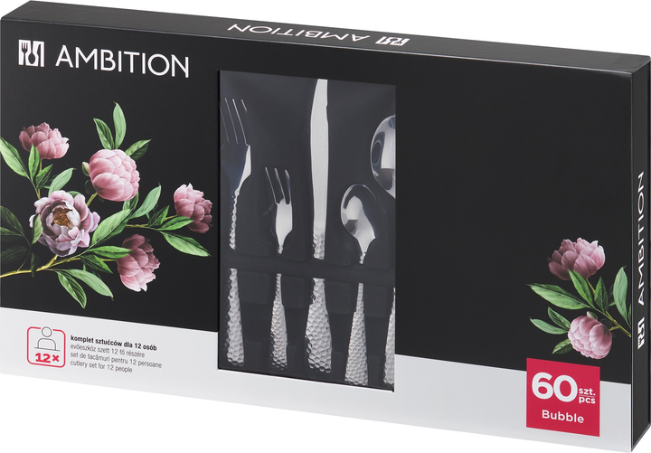 Komplet sztućców Ambition Bubble 60 elementów (5904134616142) - obraz 1