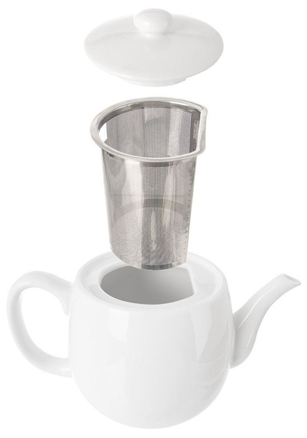 Чайник для заварювання Orion Mona порцеляновий з заварником Білий 700 мл (8592381185978) - зображення 1