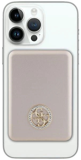 Powerbank Guess MagSafe 4G Strassed Metal Logo 3000mAh 5W USB-C Gold (3666339170158) - obraz 3