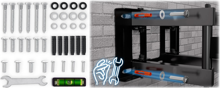 Кріплення для телевізора Humberg HM-880 Tilt 25-70 дюймів 50 кг (5903890626815) - зображення 10