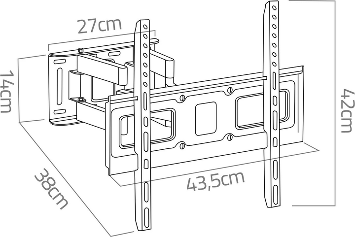 Кріплення для телевізора Humberg HM-880 Tilt 25-70 дюймів 50 кг (5903890626815) - зображення 12
