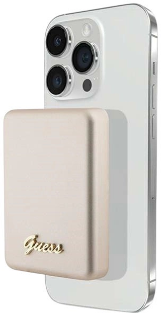 Powerbank Guess MagSafe 4G Metal Script Logo 5000mAh 15W USB-C Gold (3666339172145) - obraz 2