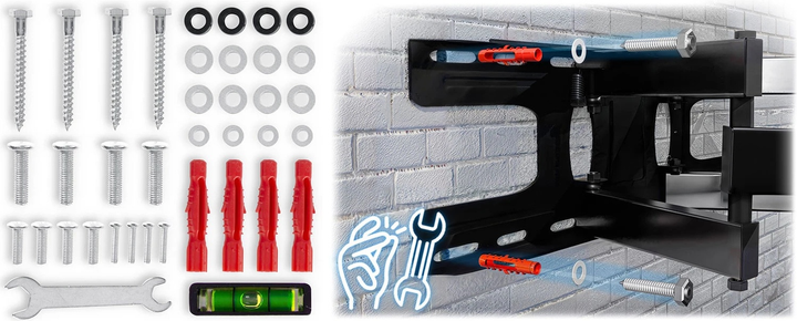 Кріплення для телевізора Humberg HM-882 Tilt 32-70 дюймів 50 кг (5903890626839) - зображення 13