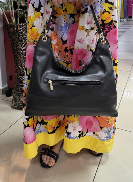 Сумка женская David Jones хобо черная из экокожи CM7546-1 Black - изображение 10