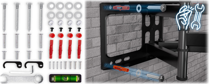 Кріплення для телевізора Humberg HM-881 Tilt 32-80 дюймів 70 кг (5903890626822) - зображення 12