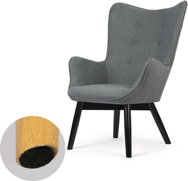 Fotel uszak Sofotel Norse z podnóżkiem Szary (5902854518944) - obraz 4