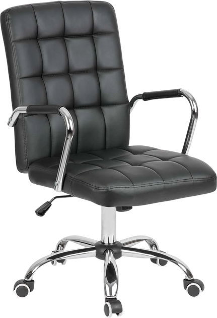 Офісне крісло Sofotel Benton шкіряне Чорне (5902854519132) - зображення 1