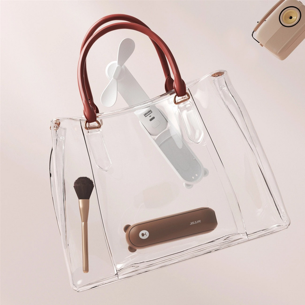 Вентилятор ручний (портативний) Jisulife Handheld Fan Life8 Plus Brown (Life8 Plus_brown) - зображення 3