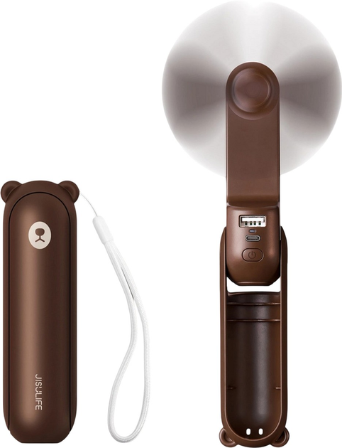 Вентилятор ручний (портативний) Jisulife Handheld Fan Life8 Plus Brown (Life8 Plus_brown) - зображення 2