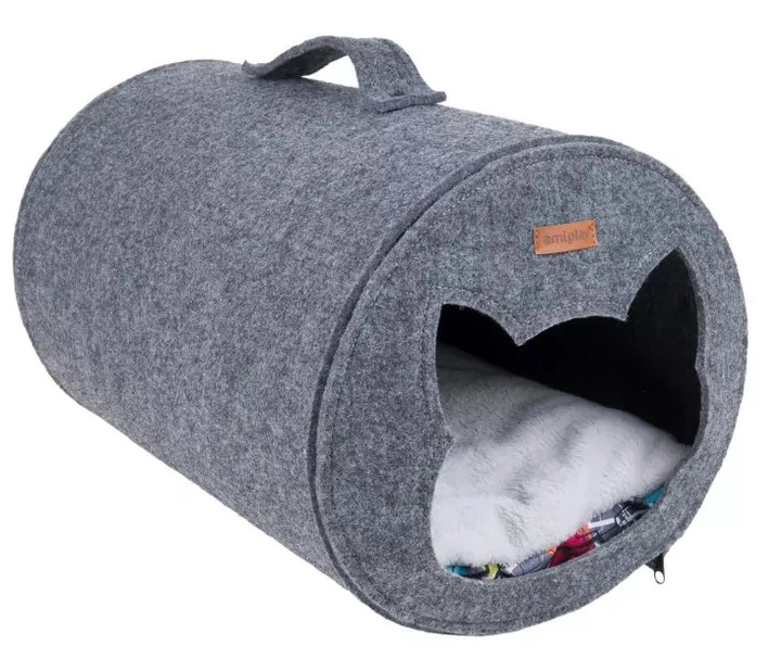 Tunel dla kota Amiplay Quick Press 2w1 Hygge Szary (5907563259805) - obraz 1