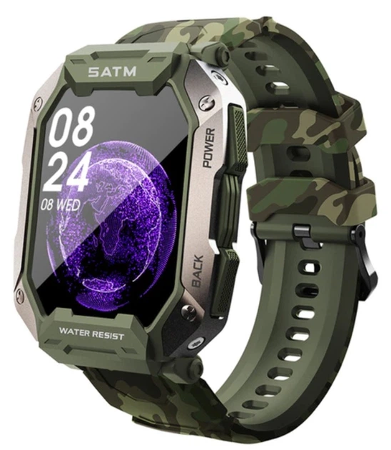 Смарт-часы LEMFO C20 силиконовый ремешок Camouflage Green (16352) - изображение 5