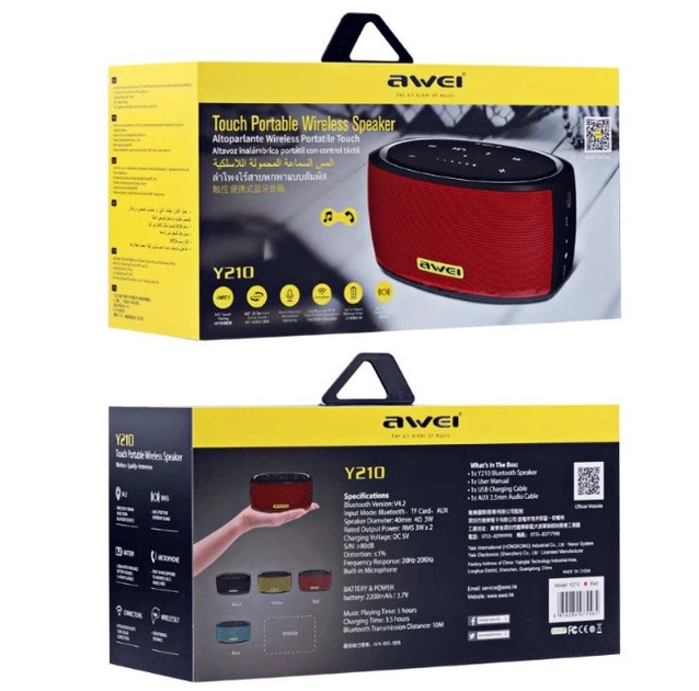 Портативная bluetooth колонка Awei T-LA27512 Y210 Black - изображение 3