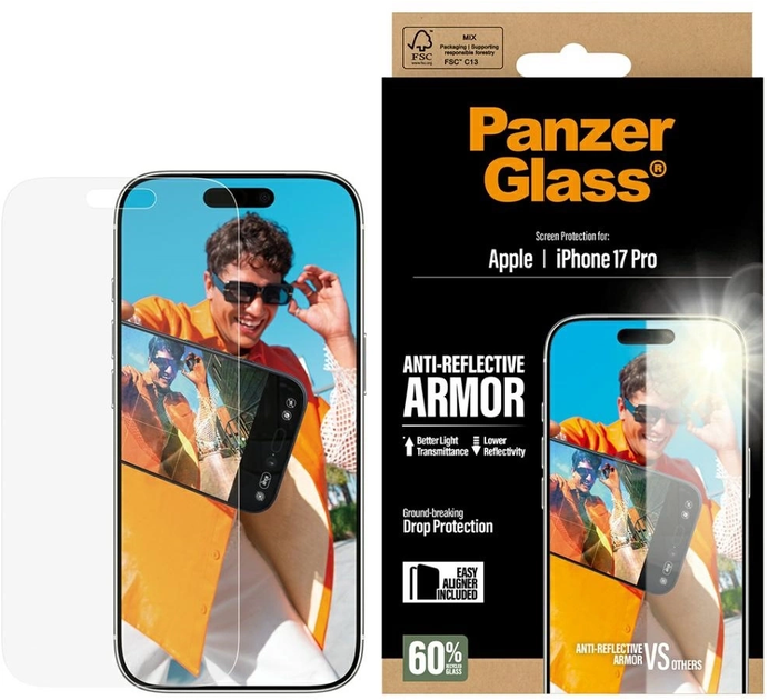 Захисне скло Panzer Glass Armor Anti-Reflective EasyAligner для Apple iPhone 17 Pro (5715685026737) - зображення 1