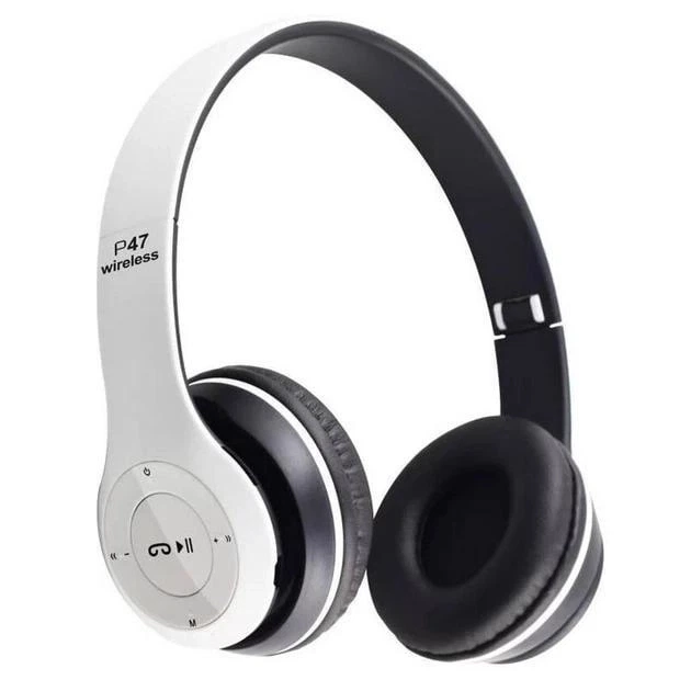 Наушники беспроводные P47 споддержкой карты памяти + встроенным FM-радио White (16093) - Фото 5 Наушники беспроводные P47 споддержкой карты памяти + встроенным FM-радио White (16093) - изображение 5