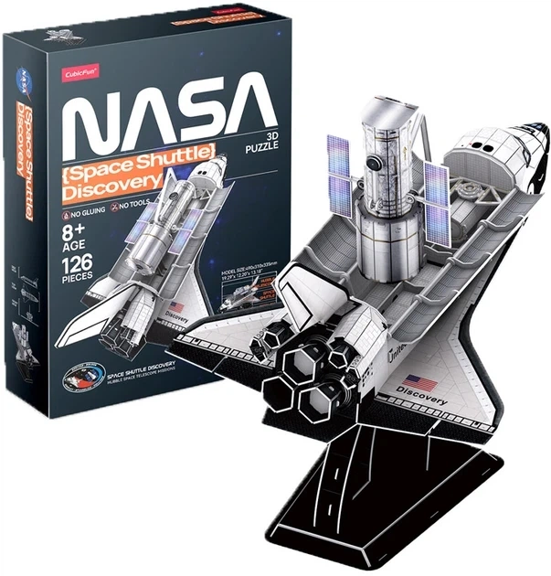 3D пазл объемный Cubic Fun NASA Космический шатл Дискавери 126 элементов DS1057h - изображение 3