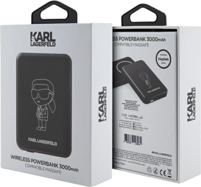 Powerbank Karl Lagerfeld Ikonik MagSafe 3000 mAh 5W Black (KLPBMKIOTTGK) - obraz 5