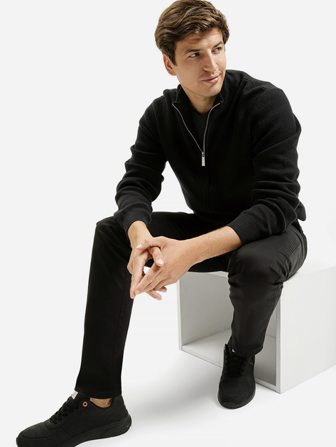 Sweter męski rozpinany na suwak Cross Jeans 34267-020 M Czarny (8697319808155) - obraz 3