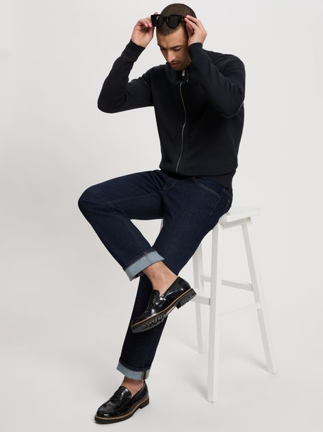 Sweter męski rozpinany na suwak Cross Jeans 34268-310 3XL Granatowy (8697319808193) - obraz 3