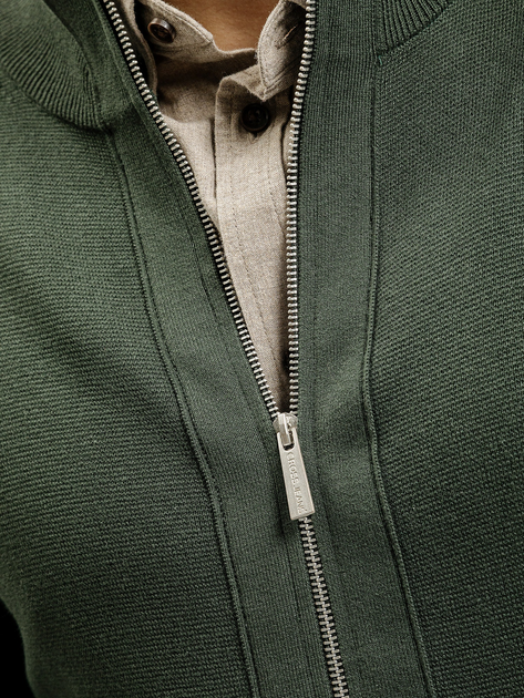 Кофта чоловіча Cross Jeans 34268-387 M Темно-зелена (8697319808254) - зображення 4