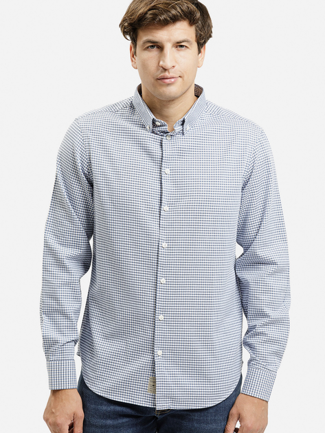 Koszula męska bawełniana w kratę Cross Jeans 35612-005 M Niebieska (8697319808971) - obraz 1