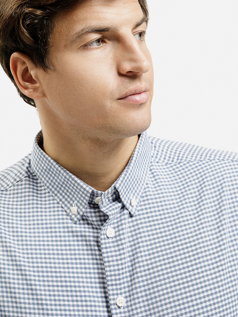 Сорочка бавовняна чоловіча Cross Jeans 35612-005 L Синя (8697319808988) - зображення 4