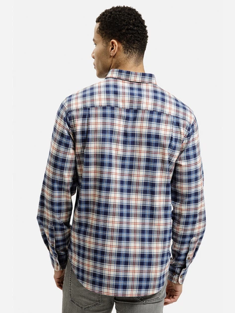 Koszula męska bawełniana w kratę Cross Jeans 35615-014 3XL Niebieska (8697319809442) - obraz 2