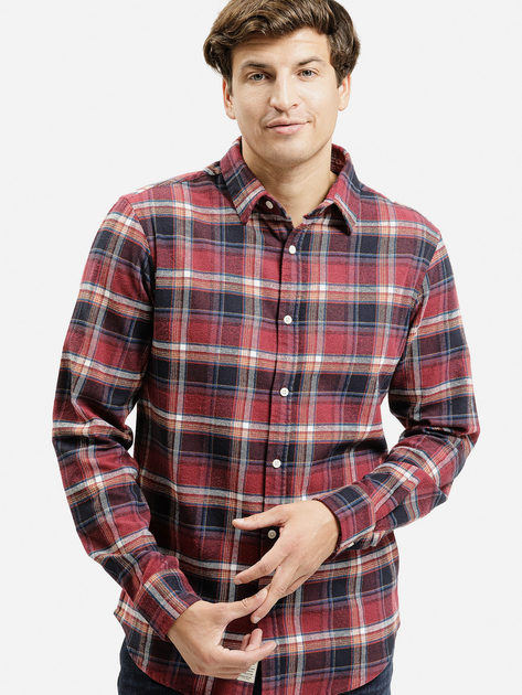 Сорочка бавовняна чоловіча Cross Jeans 35618-007 2XL Червона (8697319809626) - зображення 1