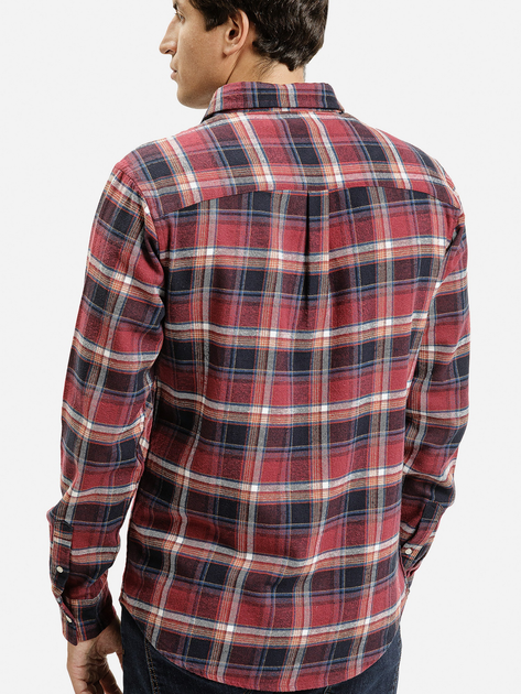 Сорочка бавовняна чоловіча Cross Jeans 35618-007 2XL Червона (8697319809626) - зображення 2