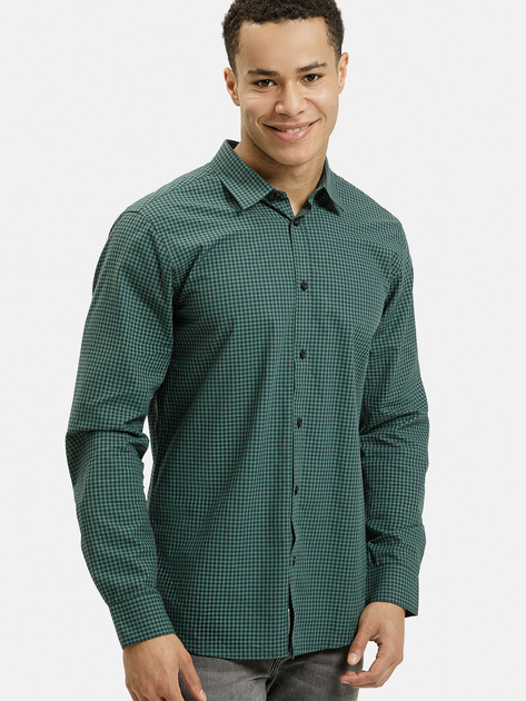 Сорочка бавовняна чоловіча Cross Jeans 35619-027 XL Зелена (8697319809657) - зображення 1