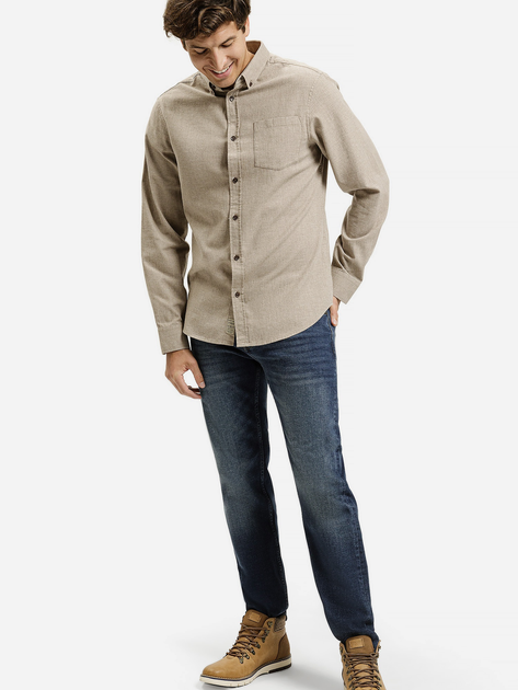 Сорочка бавовняна чоловіча Cross Jeans 35621-053 XL Бежева (8697319810189) - зображення 3