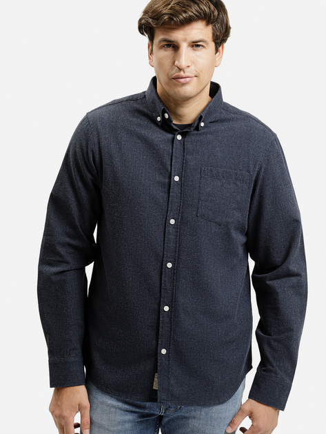 Сорочка бавовняна чоловіча Cross Jeans 35622-200 XL Темно-синя (8697319810233) - зображення 1