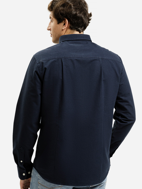 Сорочка бавовняна чоловіча Cross Jeans 35623-001 L Темно-синя (8697319810318) - зображення 2