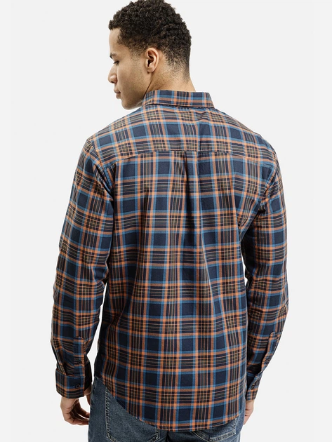 Koszula męska bawełniana w kratę Cross Jeans 35626-001 3XL Granatowa (8697319810622) - obraz 2