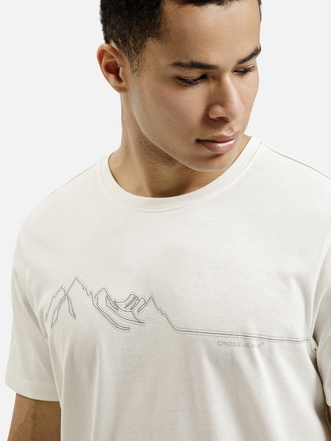 T-shirt męski bawełniany Cross Jeans 16127-252 M Biały (8697319806311) - obraz 4