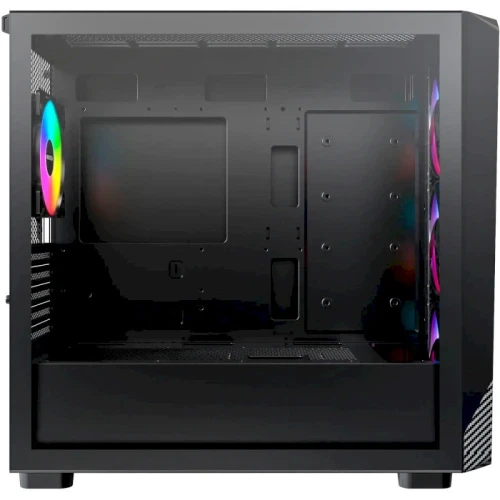 Корпус Montech X5M, Black, Mid Tower, без БЖ, для Micro ATX / Mini ITX, 1xType-C / 1xUSB 3.0 / 1xUSB 2.0, макс. CPU - 165 мм / GPU - 405 мм, 4x120 мм ARGB, бічна панель із загартованого скла - изображение 4