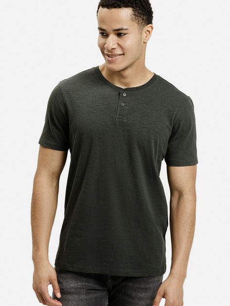 Футболка бавовняна довга чоловіча Cross Jeans 16129-387 2XL Темно-зелена (8697319806502) - зображення 1